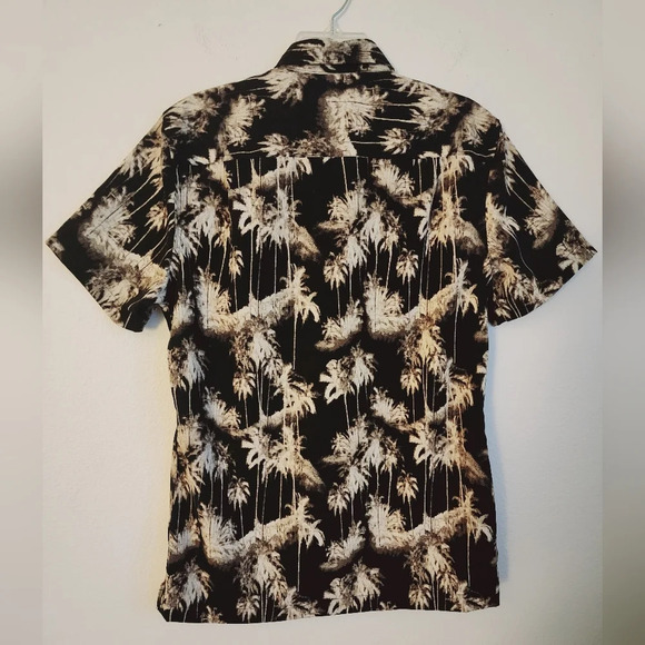 Van Heusen Midnight Palm Print Man Wicking Quick-Dry Pocket SZ S/P 14-14.5 (NWT) - Picture 6 of 9